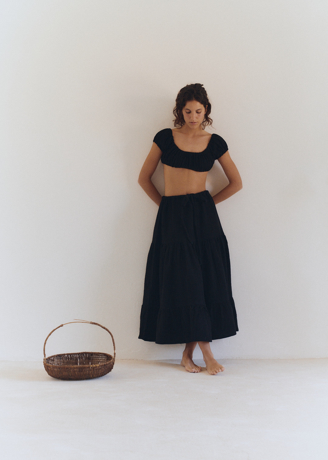 Rose Skirt - Black Cotton