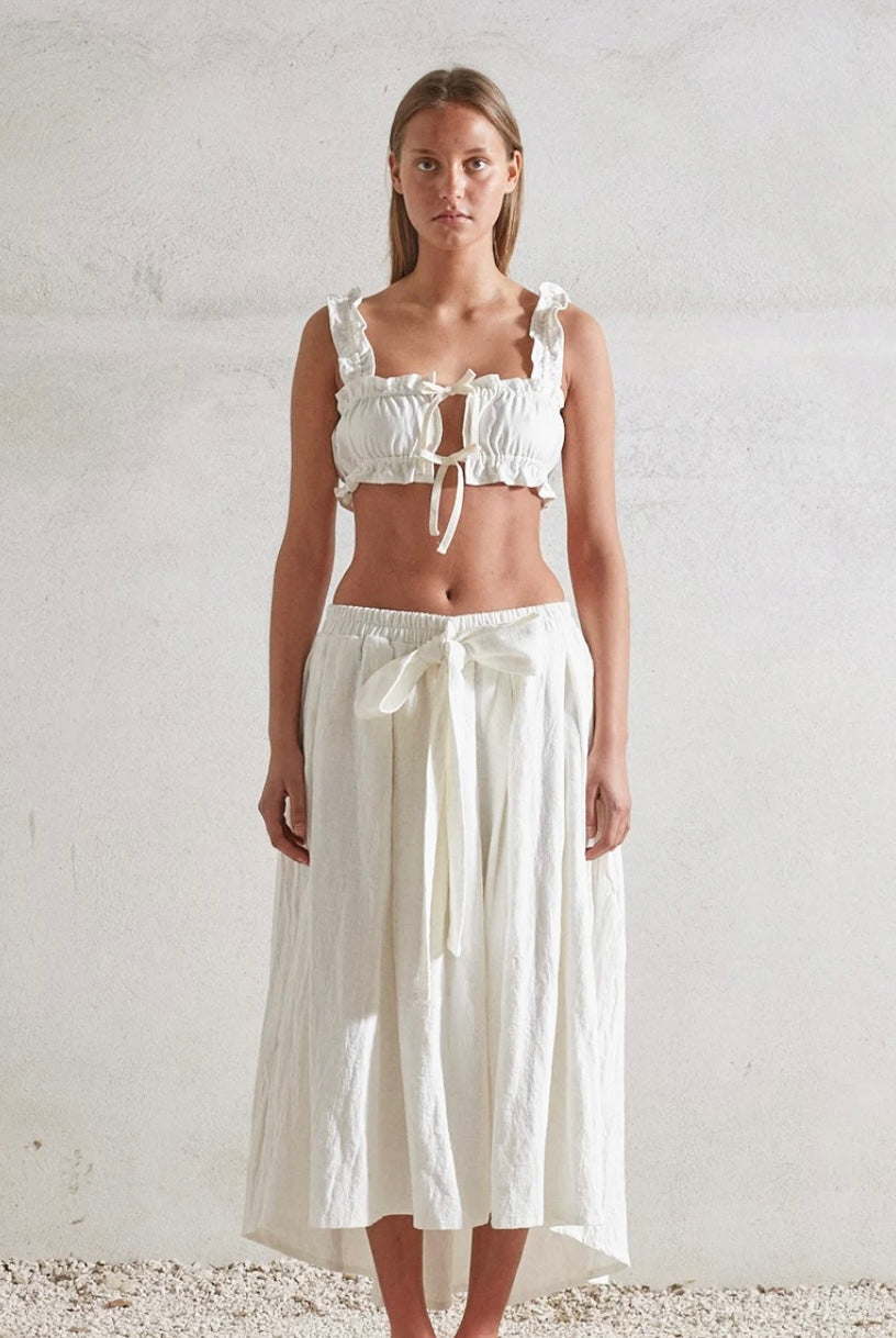 Ballade Skirt - White Ramie Cotton