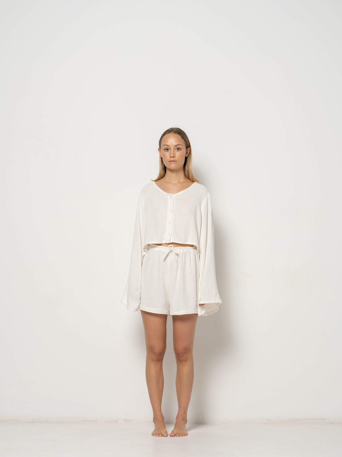 Cropped Odina Sleeve - White Cotton