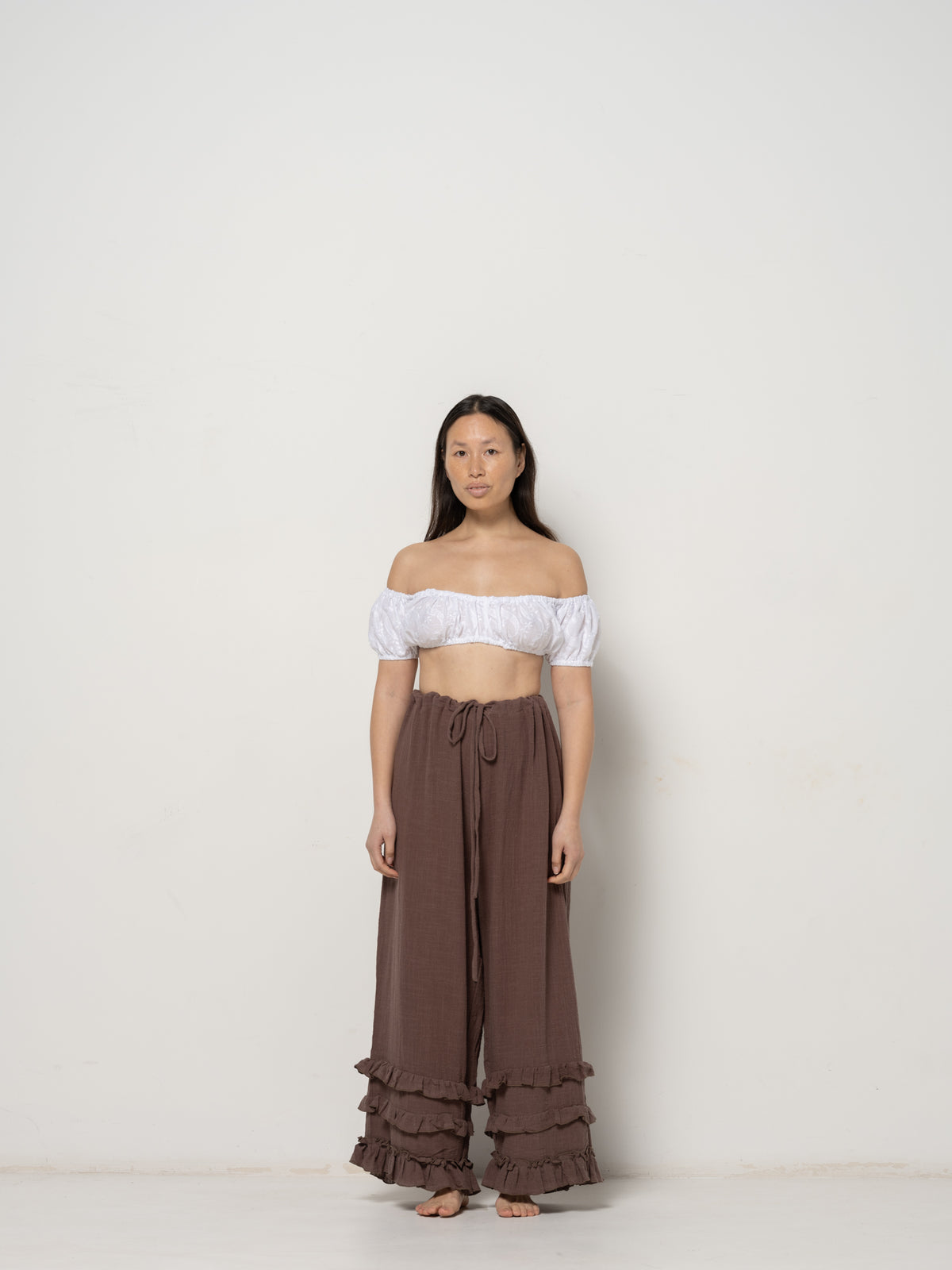Anka Pants - Deep Brown Cotton Muslin