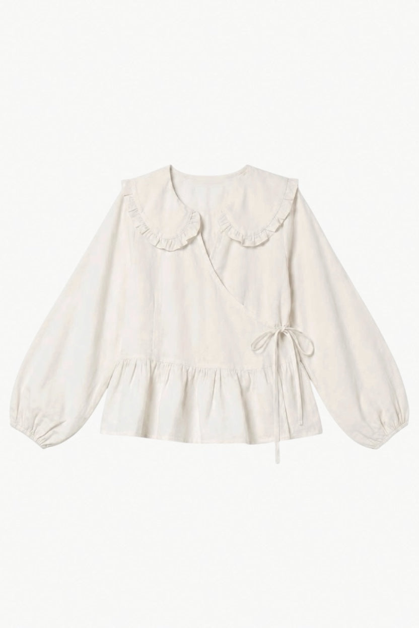 Ada Mini Collar Blouse - Natural Dye Hemp Organic Cotton