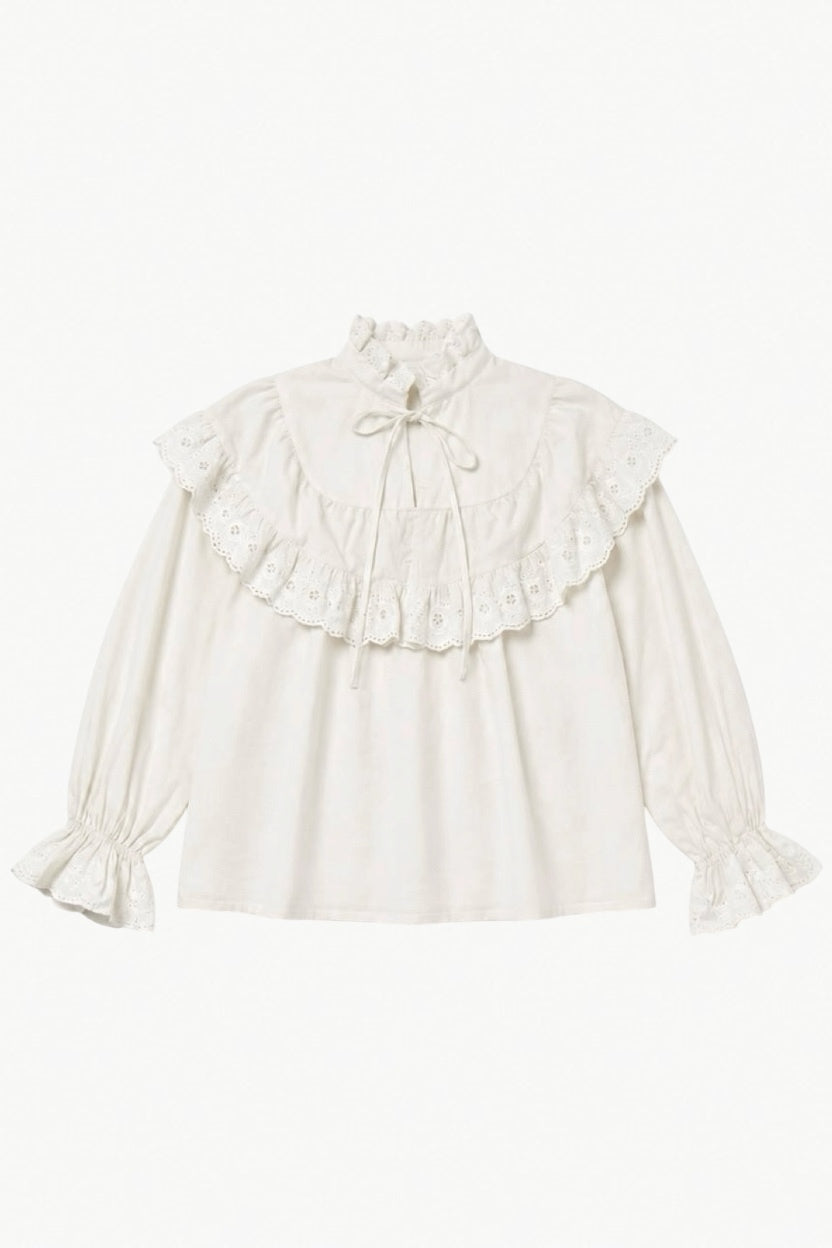 Margarete Blouse - White 40s Organic Cotton Poplin