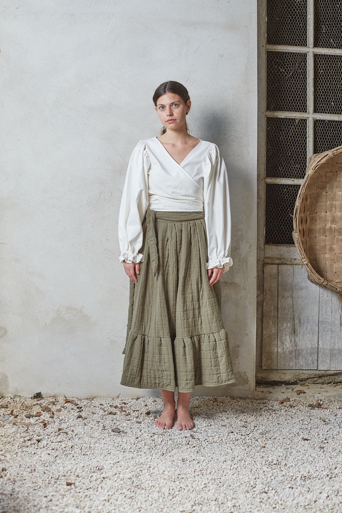 La Jupe Sauvage – Dark Green Quilted Cotton