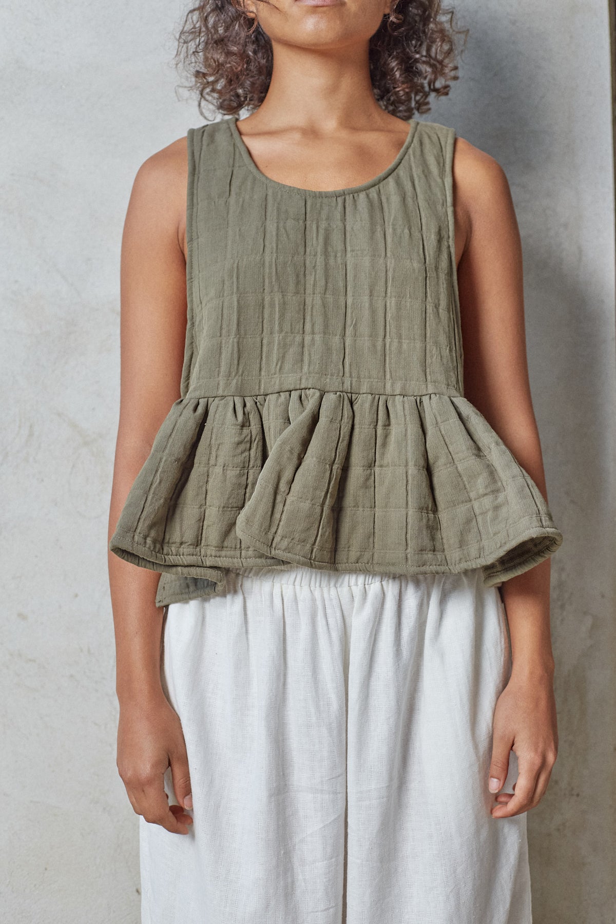 Monet Top Édition Rurale — Dark Green Jacquard Cotton 