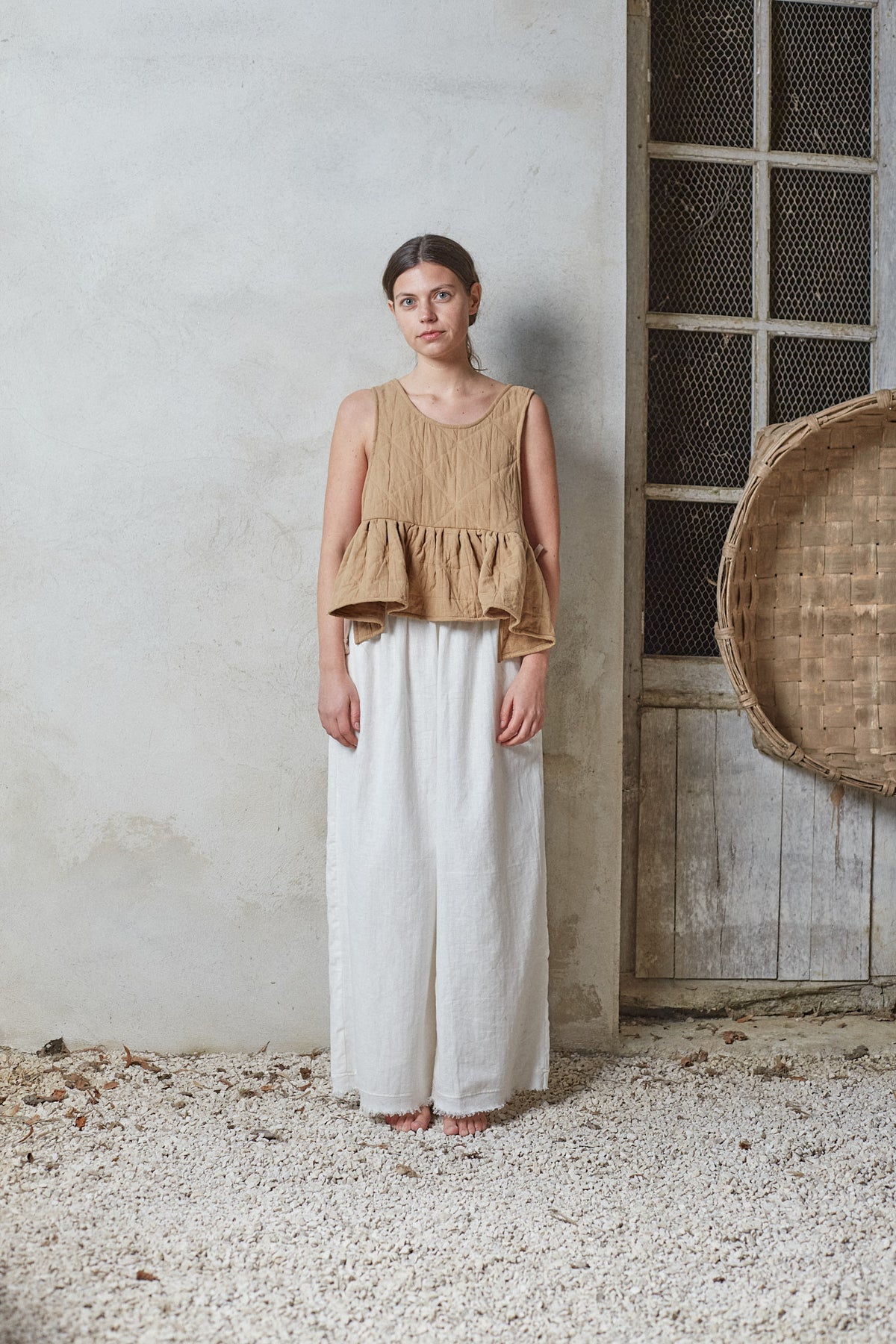 Monet Top Édition Rurale — Brown Jacquard Cotton 