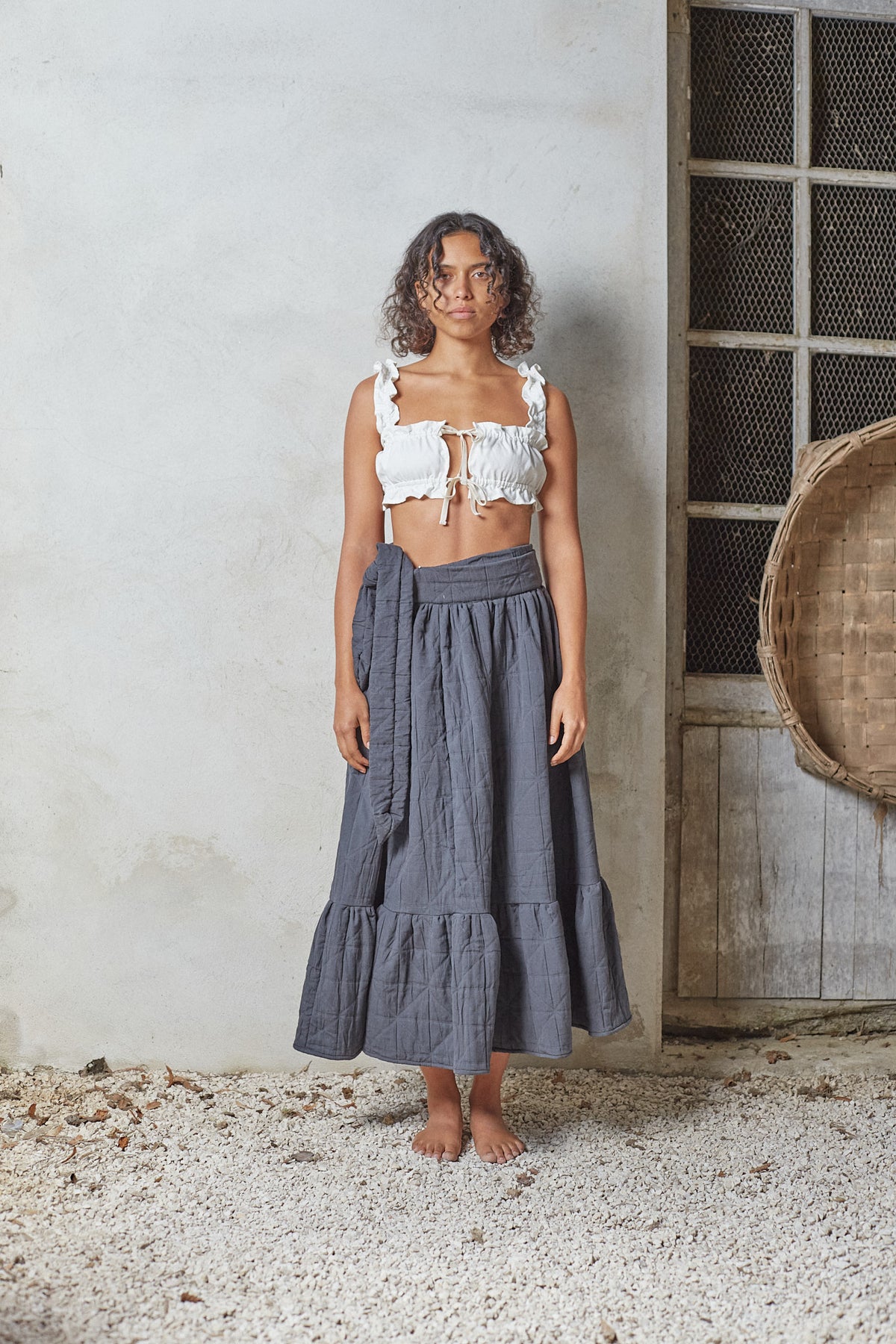 La Jupe Sauvage – Smog Quilted Cotton