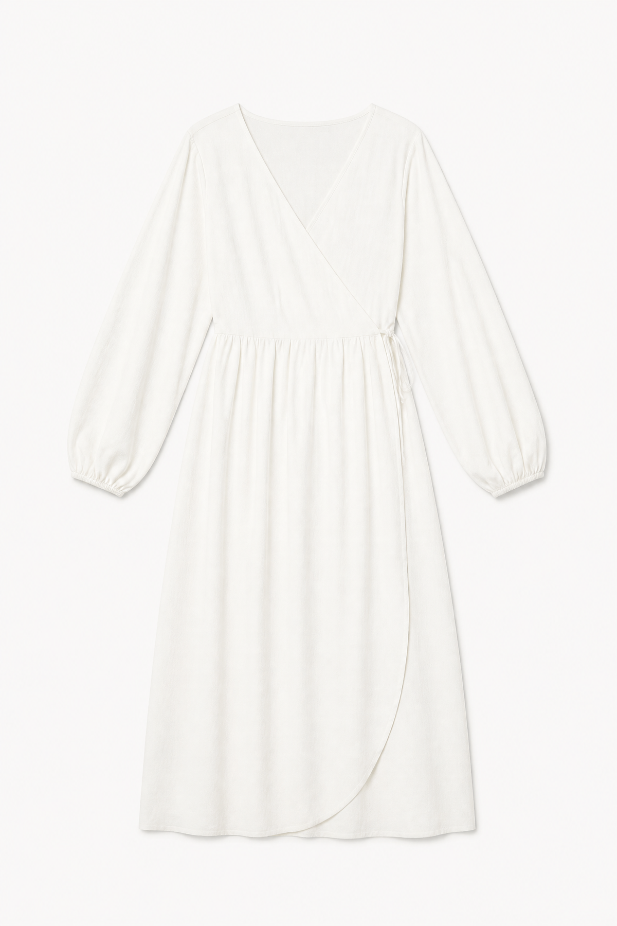Mocha Amadea cotton dress in a flat lay, showing the long silhouette and adjustable straps