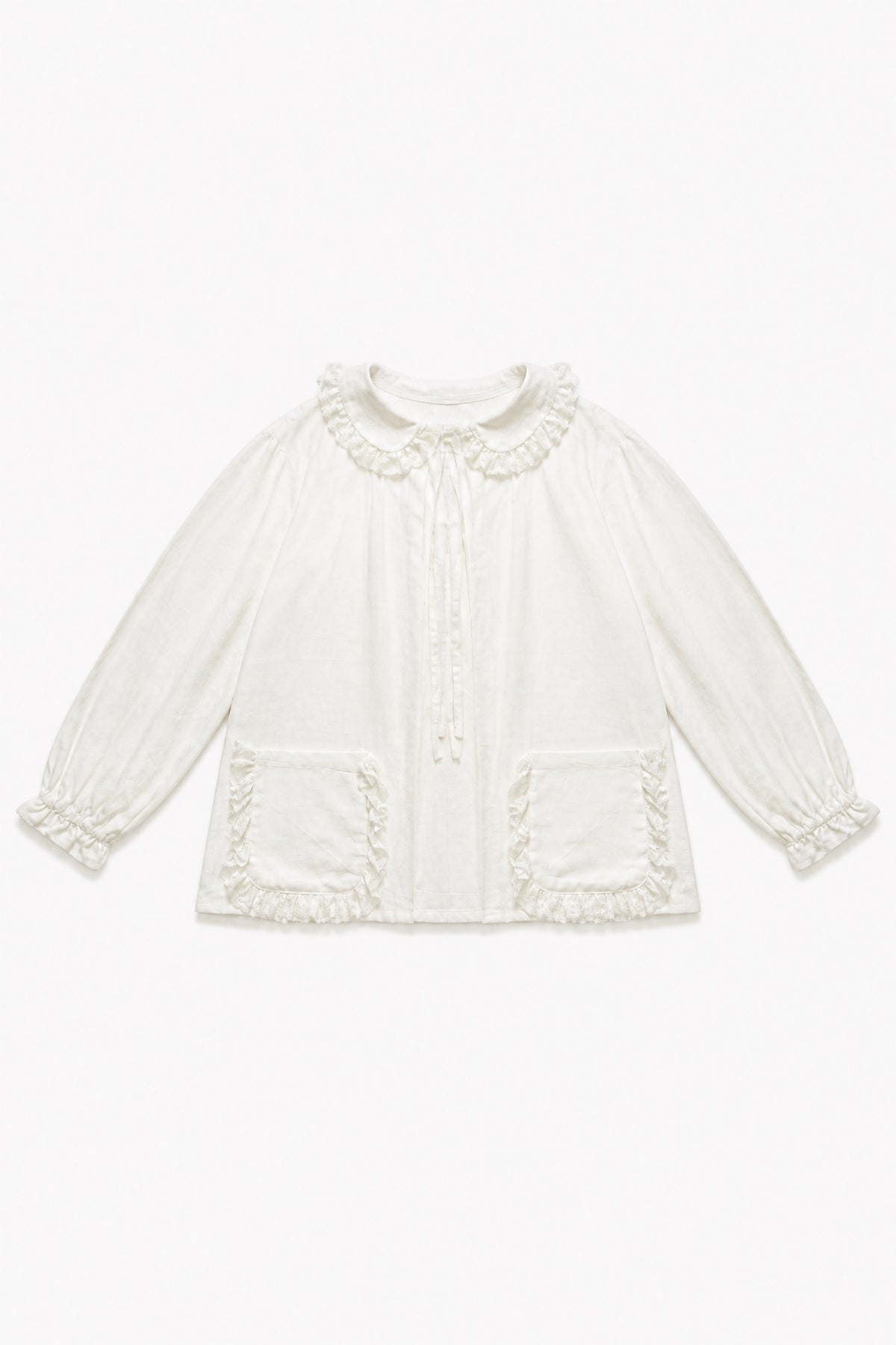 MOCHA Le Souffle jacket made of 100% cotton, flat lay view of the airy design, perfect for layering or wearing alone.