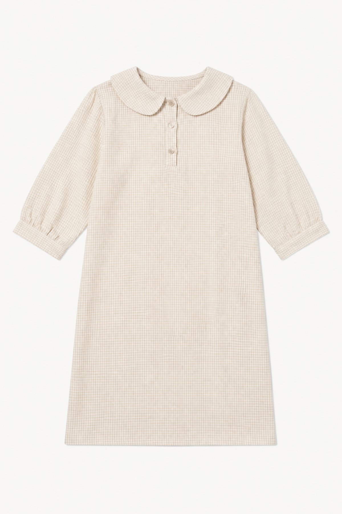 The Mielle Sleeve Dress from the POÈME La Nuit collection by MOCHA, highlighting a clean silhouette and feather-light cotton weave in a front lookbook view.